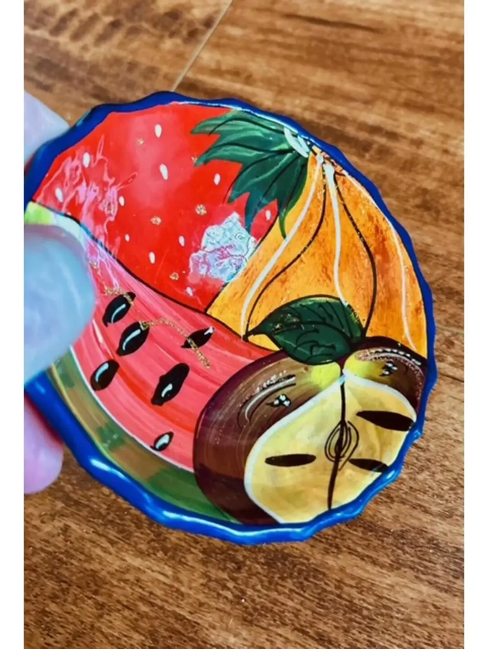 Hand-Painted Ceramic Fruit-Themed Small Bowl